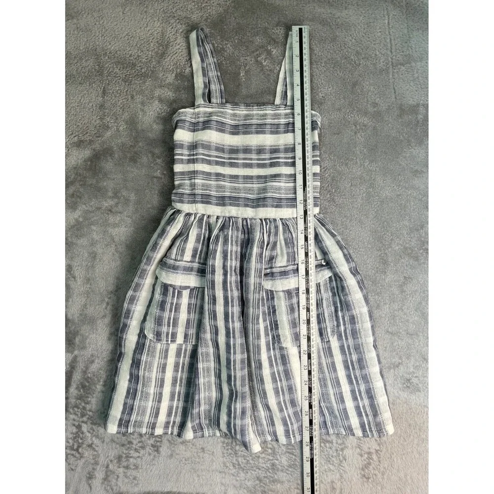 Guess‎ Kids Dress Girls M 10-12 Gray White Plaid Smocked Cargo Sundress